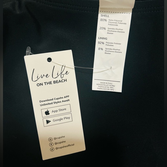 NWT CUPSHE Women’s One Piece Swimsuit Tummy Control V Neck Bathing Suit - Picture 12 of 13